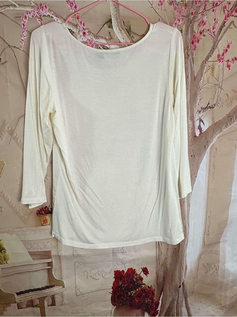 NEW The Limited Cream Scoop Neck Studded Long Sleeve Top - Picture 5 of 9